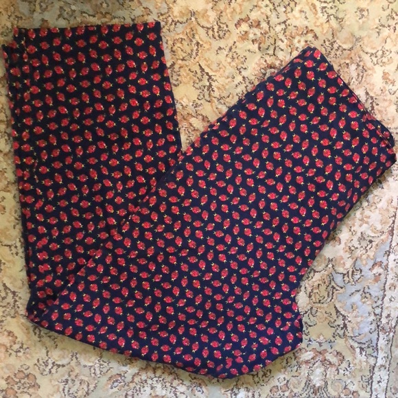 TALBOTS Heritage Size 10 Ladies Ladybugs Flat Front Side-Zip Pant Cotton Stretch - Picture 3 of 14